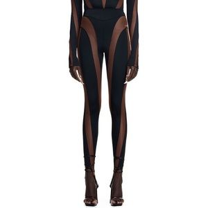 H&M x Mugler Mesh-paneled Stirrup Leggings
Dark brown — Limited Release *NWT*